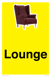 Lounge Dementia Friendly Yellow SIgn